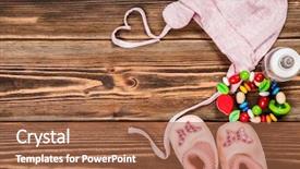  Presentation with baby clothes - Amazing theme having baby clothes on wooden background backdrop and a red colored foreground