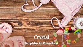  Presentation with baby clothes - Slides consisting of baby clothes on wooden background background and a red colored foreground