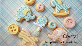  Presentation with baby color - Colorful presentation theme enhanced with baby cookies decorated with glaze backdrop and a coral colored foreground