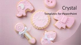  Presentation with baby color - Presentation consisting of baby cookies decorated with glaze background and a lemonade colored foreground