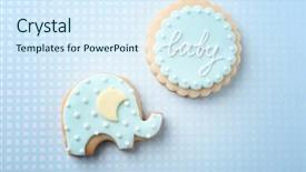  Presentation with baby color - Colorful presentation theme enhanced with baby cookies decorated with glaze backdrop and a  colored foreground