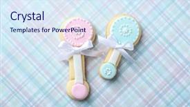  Presentation with baby color - Beautiful presentation design featuring baby cookies decorated with glaze backdrop and a sky blue colored foreground