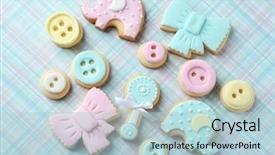  Presentation with baby color - Colorful slides enhanced with baby cookies decorated with glaze backdrop and a light blue colored foreground