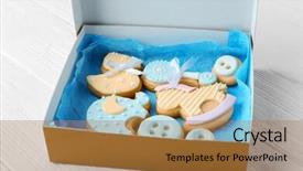  Presentation with cookies - Slides enhanced with baby cookies decorated with glaze background and a  colored foreground