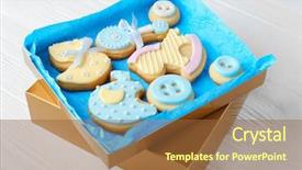  Presentation with christian baby shower - Cool new PPT theme with baby cookies decorated with glaze backdrop and a  colored foreground