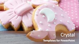  Presentation with christian baby shower - Audience pleasing PPT theme consisting of baby cookies decorated with glaze backdrop and a  colored foreground
