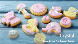  Presentation with baby shower bbq - Audience pleasing PPT theme consisting of baby cookies decorated with glaze backdrop and a  colored foreground
