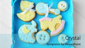  Presentation with baby blessing - PPT theme enhanced with baby cookies decorated with glaze background and a light blue colored foreground