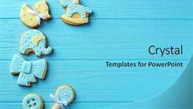  Presentation with tarjeta baby shower - Colorful PPT theme enhanced with baby cookies decorated with glaze backdrop and a light blue colored foreground