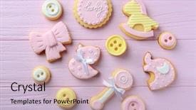  Presentation with cookies - Colorful slide set enhanced with baby cookies decorated with glaze backdrop and a soft green colored foreground