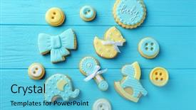  Presentation with cookies - Cool new PPT theme with baby cookies decorated with glaze backdrop and a  colored foreground