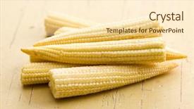  Presentation with corn cobs - Beautiful PPT layouts featuring baby corn cobs on kitchen backdrop and a cream colored foreground