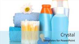  Presentation with cosmetics - Audience pleasing presentation consisting of baby cosmetics isolated on white backdrop and a arctic colored foreground