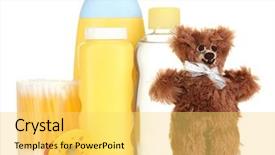  Presentation with cosmetics beauty cosmetic white - Presentation enhanced with baby cosmetics isolated on white background and a  colored foreground