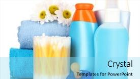  Presentation with cosmetics beauty cosmetic white - Colorful presentation theme enhanced with baby cosmetics isolated on white backdrop and a  colored foreground