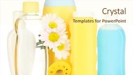  Presentation with cosmetics beauty cosmetic white - Colorful presentation theme enhanced with baby cosmetics isolated on white backdrop and a  colored foreground