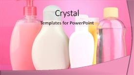  Presentation with cosmetics - Presentation design enhanced with baby cosmetics on pink background background and a lemonade colored foreground