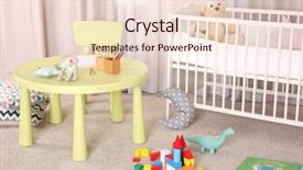  Presentation with kids room children smile - Presentation theme enhanced with baby crib - comfortable playing room for kids background and a lemonade colored foreground