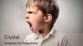  Presentation with angry child - Amazing slide deck having baby crying - angry child screaming backdrop and a light gray colored foreground