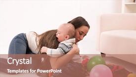  Presentation with mother son flowers - Audience pleasing presentation design consisting of baby crying - mother with son backdrop and a coral colored foreground