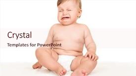  Presentation with baby diapers - Colorful slide deck enhanced with baby crying on white backdrop and a lemonade colored foreground