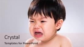  Presentation with baby crying - Slide deck featuring baby crying background and a coral colored foreground