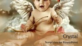  Presentation with angel wings - Cool new presentation with baby cupid with angel wings backdrop and a coral colored foreground