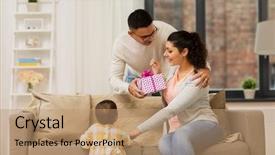  Presentation with happy birthday baby - PPT layouts consisting of baby daughter with birthday background and a coral colored foreground