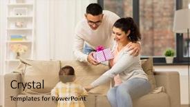  Presentation with happy birthday baby - Amazing slides having baby daughter with birthday backdrop and a coral colored foreground