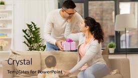  Presentation with happy birthday baby - Colorful slides enhanced with baby daughter with birthday backdrop and a coral colored foreground