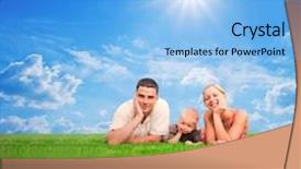  Presentation with sun blue sky and ocean - Amazing slide deck having colors in space series composition of colorful clouds and space elements on the subject of art creativity imagination science and design backdrop and a tawny brown colored foreground