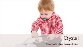  Presentation with child development - Slide deck consisting of children scognition - little sweet child plays background and a lemonade colored foreground