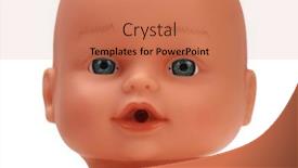  Presentation with baby toy - Presentation with baby-doll-toy-head background and a coral colored foreground