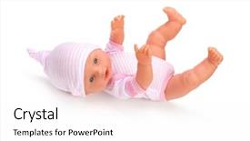  Presentation with abused baby - Amazing slide deck having baby doll toy on white backdrop and a white colored foreground
