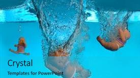  Presentation with water tank - Slides with baby dolls dropping background and a  colored foreground