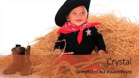  Presentation with happy baby - Beautiful presentation featuring baby dressed as a cowboy backdrop and a red colored foreground