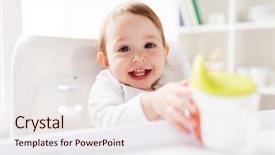  Presentation with baby sitting - Beautiful slide deck featuring baby drinking from spout cup backdrop and a lemonade colored foreground