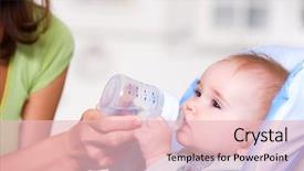  Presentation with baby bottle - Beautiful theme featuring baby drinking water from bottle backdrop and a lemonade colored foreground
