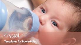 Presentation with baby bottle - Presentation featuring baby eat from a bottle background and a coral colored foreground