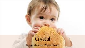  Presentation with bread bun - Cool new theme with thinking child eating bagel in a stroller backdrop and a dark gray colored foreground