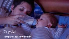  Presentation with baby milk - Presentation theme consisting of baby-eating-milk-from-bottle background and a violet colored foreground