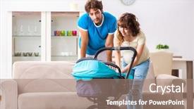 Presentation with expecting parents - Slides with baby expecting new arrival background and a  colored foreground