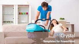  Presentation with expecting parents - Theme having baby expecting new arrival background and a coral colored foreground