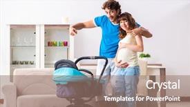  Presentation with expecting parents - Cool new theme with baby expecting new arrival backdrop and a coral colored foreground
