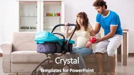  Presentation with expecting parents - Theme with baby expecting new arrival background and a tawny brown colored foreground