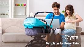  Presentation with expecting parents - PPT theme having baby expecting new arrival background and a tawny brown colored foreground