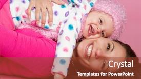  Presentation with mother and child health care - Audience pleasing presentation theme consisting of baby eye - happy smiling mother and child backdrop and a  colored foreground