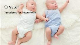  Presentation with babies - Slides enhanced with baby eye - twin babies laying on bed background and a lemonade colored foreground
