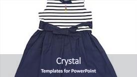  Presentation with baby fashion - Slide set consisting of baby fashion - dress for girl on white background and a tawny brown colored foreground