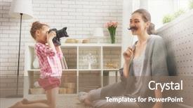  Presentation with family fashion - Slide deck consisting of baby fashion - happy loving family mother background and a coral colored foreground